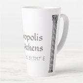 Acropolis van Athene Latitude-lengte Latte Mok (Rechterhoek)