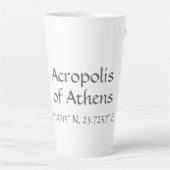 Acropolis van Athene Latitude-lengte Latte Mok (Voorkant)