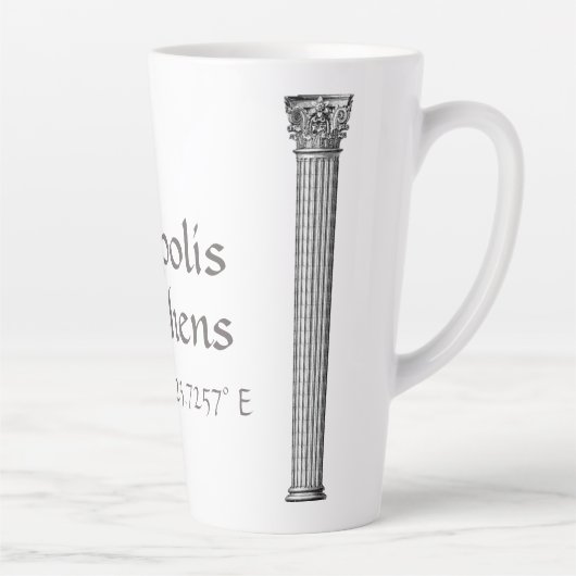 Acropolis van Athene Latitude-lengte Latte Mok (Rechts)