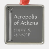 Acropolis van Athene Latitude-lengte Metalen Ornament (Voorkant)