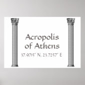 Acropolis van Athene Latitude-lengte Poster (Voorkant)