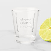 Acropolis van Athene Latitude-lengte Shot Glas (Achterkant)