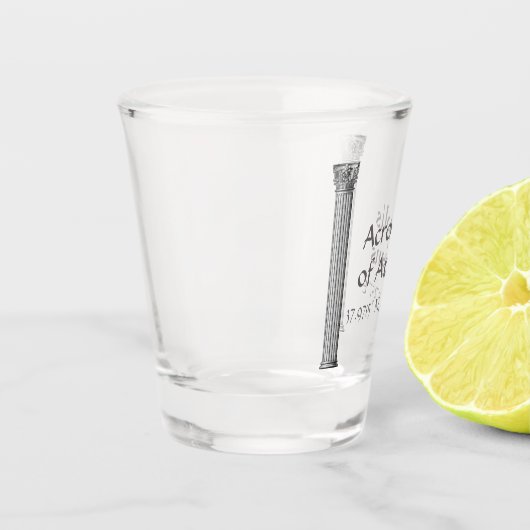 Acropolis van Athene Latitude-lengte Shot Glas (Links)