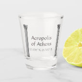 Acropolis van Athene Latitude-lengte Shot Glas (Voorkant)
