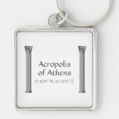 Acropolis van Athene Latitude-lengte Sleutelhanger (Voorkant)
