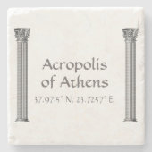 Acropolis van Athene Latitude-lengte Stenen Onderzetter (Voorkant)