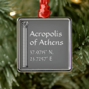 Acropolis van Athene Latitude Longitude  Metalen Ornament