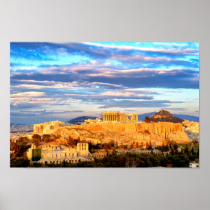 Acropolis van Athene Poster