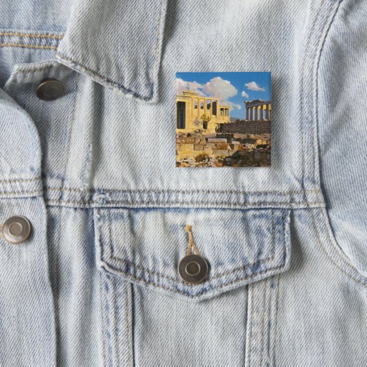 Acropolis Vierkante Button 5,1 Cm (In situ)