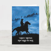 Across the Miles Country Western Cowboy and Horse  Kaart (Voorkant)