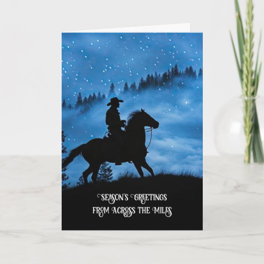 Across the Miles Country Western Cowboy and Horse  Kaart (Voorkant)