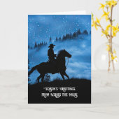 Across the Miles Country Western Cowboy and Horse  Kaart (Gele Bloem)