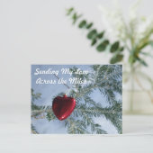 Across the Miles Valentijnsdag Hart Vakantie Po Feestdagenkaart (Staand voorkant)