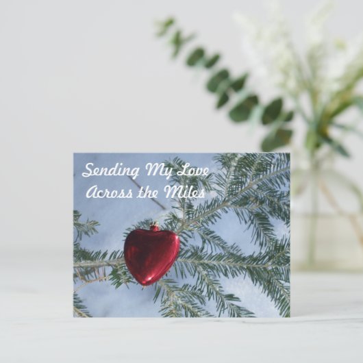 Across the Miles Valentijnsdag Hart Vakantie Po Feestdagenkaart (Staand voorkant)