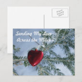 Across the Miles Valentijnsdag Hart Vakantie Po Feestdagenkaart (Voorkant / Achterkant)