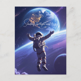 Across the Universe — Hug from Afar Greeting Card Uitnodiging Briefkaart