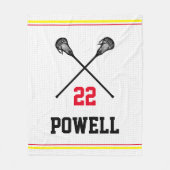 acrosse team spirit speler nummer schoolkleuren fleece deken (Voorkant)