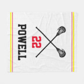 acrosse team spirit speler nummer schoolkleuren fleece deken (Voorkant (Horizontaal))