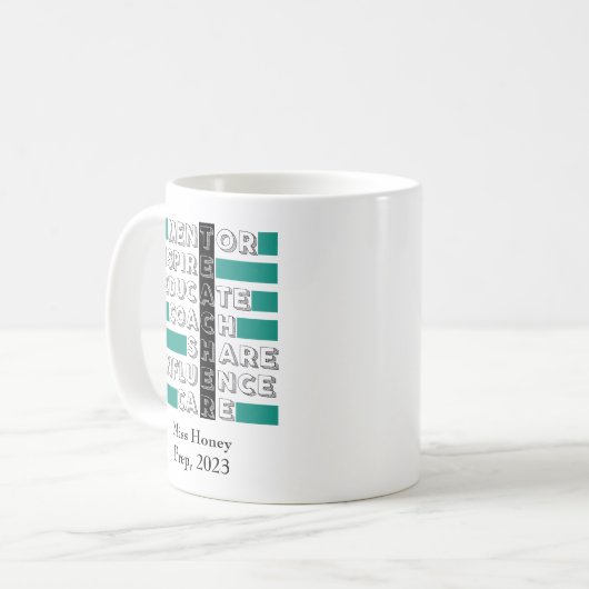 Acrostieke Mok van de Aangepaste Leraar. Cadeau vo (Voorkant links)