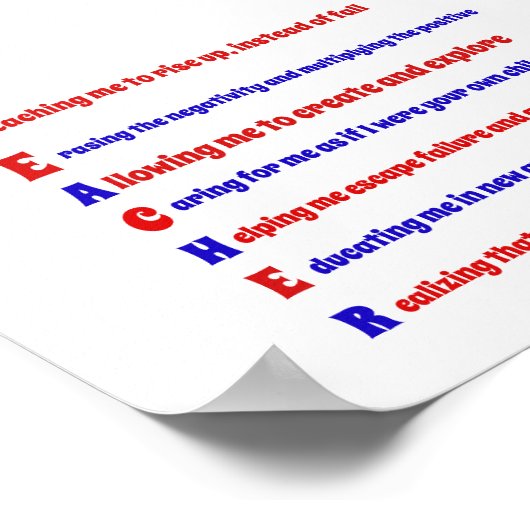 Acrostisch gedicht leraar poster (Hoek)