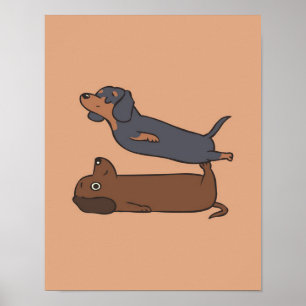 Acroyoga Dachshund Dachshund Lover Gift Poster