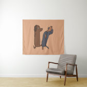 Acroyoga Dachshund | Dachshund Lover Gift Wandkleed (In Situ (horizontaal))
