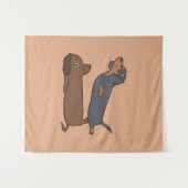 Acroyoga Dachshund | Dachshund Lover Gift Wandkleed (Voorkant (horizontaal))