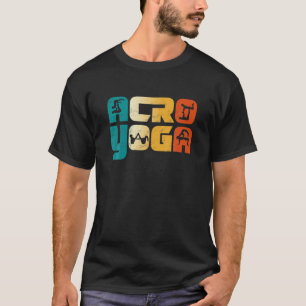 Acroyoga Figures Partner Yoga Namaste Yogi Retro T-shirt