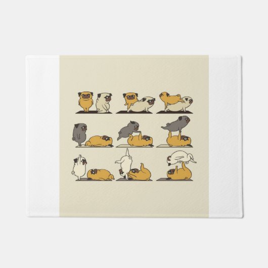 Acroyoga met Pug Pose Yoga Deurmat (Voorkant)