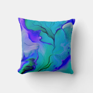 Acryl Abstract Creativ Blauw, Paars en Groen Kussen