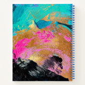 Acryl abstract schilderij kopergoud monogrammed notitieboek (Achterkant)