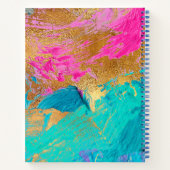 Acryl abstract schilderij kopergoud monogrammed notitieboek (Achterkant)