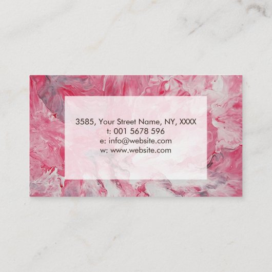 Acryl abstracte blush Flow Peters Visitekaartje (Achterkant)
