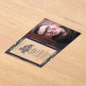 ACRYL BAR MITZVAH Foto Blauw Goud Elegant Acryl Uitnodigingen (Laagn)