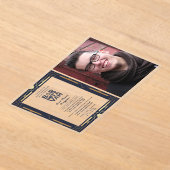 ACRYL BAR MITZVAH Foto Navy Gold Elegant Modern Acryl Uitnodigingen (Laagn)