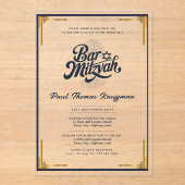 Acryl BAR MITZVAH Kwaliteit Luxe Minimalist Acryl Uitnodigingen (Voorkant)