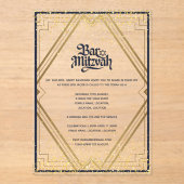 ACRYL BAR MITZVAH Modern Navy Gold Classy Acryl Uitnodigingen (Voorkant)