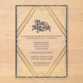 ACRYL BAR MITZVAH Modern Navy Gold Classy Uitnodigingen (Voorkant)
