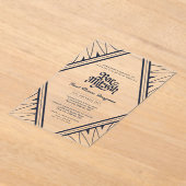 Acryl BAR MITZVAH Navy Blauwe Luxe Minimalistisch Acryl Uitnodigingen (Laagn)