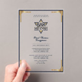 Acryl BAR MITZVAH Navy Gold Modern Classy Acryl Uitnodigingen (Insitu (Draagbaar))