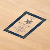 Acryl BAR MITZVAH Navy Gold Modern Geometrisch Acryl Uitnodigingen (Laagn)
