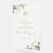 Acryl Bat Mitswa Welkomstbord | Eucalyptus Acryl Bord (Hoek)