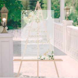 Acryl Bat Mitswa Welkomstbord | Eucalyptus Acryl Bord