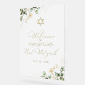 Acryl Bat Mitswa Welkomstbord | Eucalyptus Bord (Hoek)