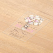 Acryl Beer Ballonnen Baby shower Meisje Spaans Acryl Uitnodigingen (Laagn)