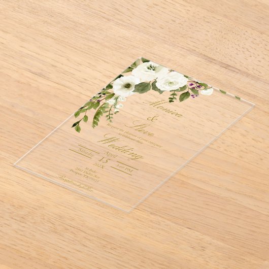 Acryl bewerkbare huwelijksuitnodiging acryl uitnodigingen (Laagn)