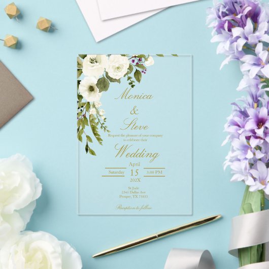 Acryl bewerkbare huwelijksuitnodiging acryl uitnodigingen (Insitu (Huwelijk))