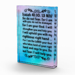 Acryl Bijbeltekst Blok - Jesaja 41:10, 13