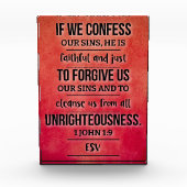 Acryl bijbelvers blok - 1 Johannes 1:9 ESV (Voorkant)