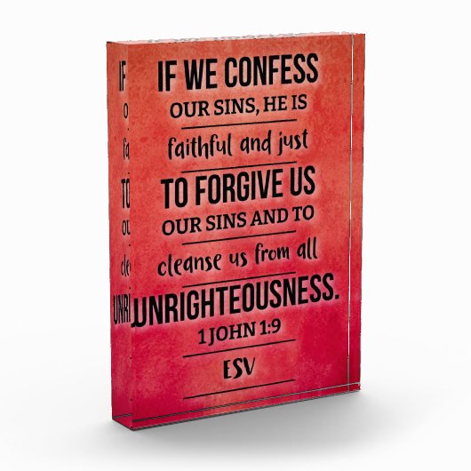 Acryl bijbelvers blok - 1 Johannes 1:9 ESV (Links)